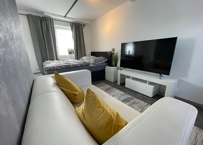 公寓 Gleis 12 , Kontaktloser 24-7-check In, Barrierefrei ,smart Tv, W-lan, Parkplatz Kostenlos 巴克贝格